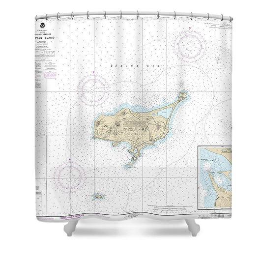 Nautical Chart 16382 St Paul Island, Pribilof Islands Shower Curtain