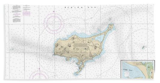 Nautical Chart-16382 St Paul Island, Pribilof Islands - Bath Towel