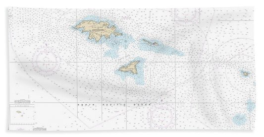 Nautical Chart-16420 Near Islands Buldir Island-attu Island - Bath Towel