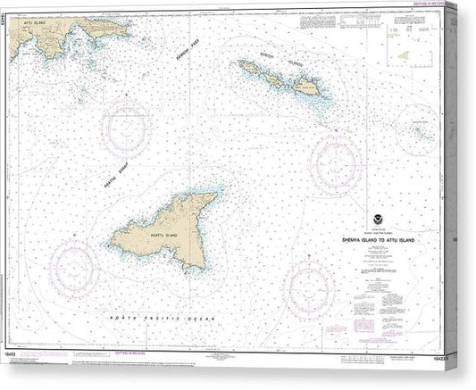 Nautical Chart-16423 Shemya Island-Attu Island Canvas Print