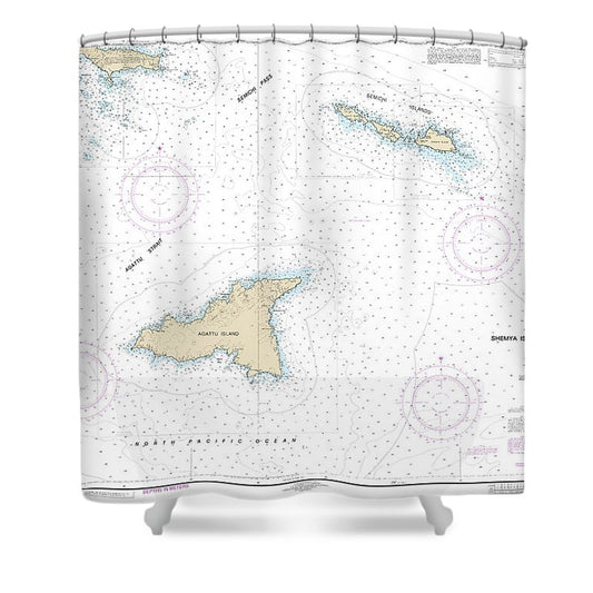 Nautical Chart 16423 Shemya Island Attu Island Shower Curtain