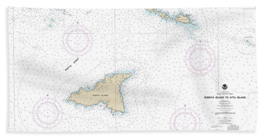 Nautical Chart-16423 Shemya Island-attu Island - Beach Towel
