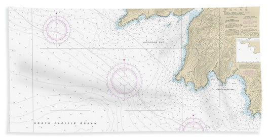 Nautical Chart-16430 Attu Island Theodore Pt-cape Wrangell - Bath Towel