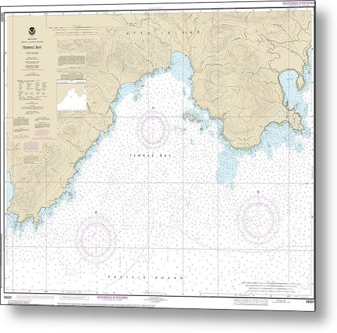 A beuatiful Metal Print of the Nautical Chart-16431 Temnac Bay - Metal Print by SeaKoast.  100% Guarenteed!