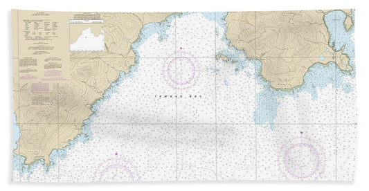 Nautical Chart-16431 Temnac Bay - Bath Towel