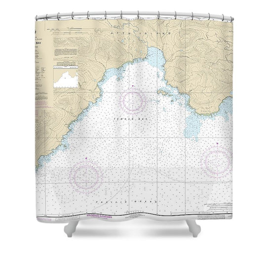 Nautical Chart 16431 Temnac Bay Shower Curtain