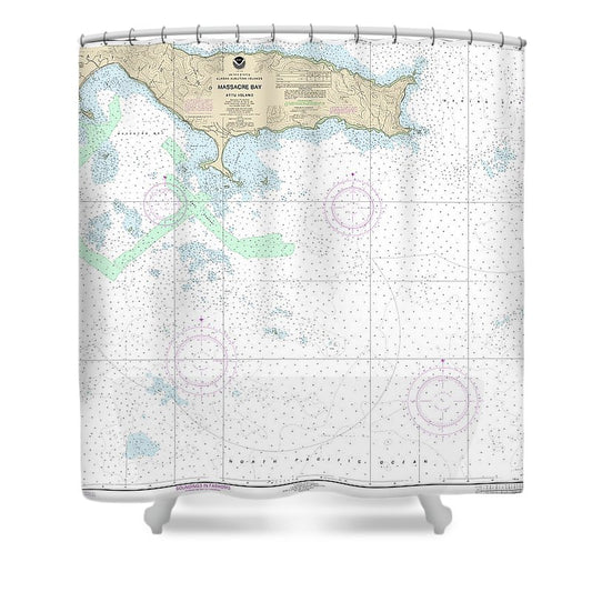 Nautical Chart 16432 Massacre Bay Shower Curtain