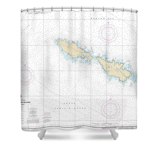 Nautical Chart 16435 Semichi Islands Alaid Nizki Islands Shower Curtain