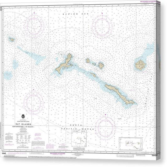 Nautical Chart-16440 Rat Islands Semisopochnoi Island-Buldir L Canvas Print