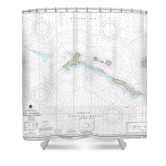 Nautical Chart 16440 Rat Islands Semisopochnoi Island Buldir L Shower Curtain