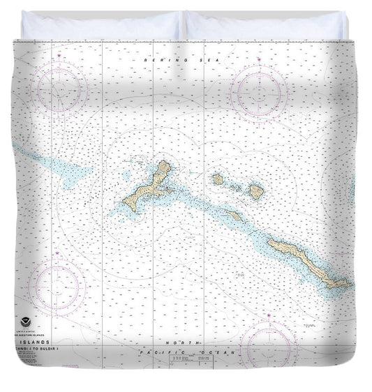Nautical Chart 16440 Rat Islands Semisopochnoi Island Buldir L Duvet Cover