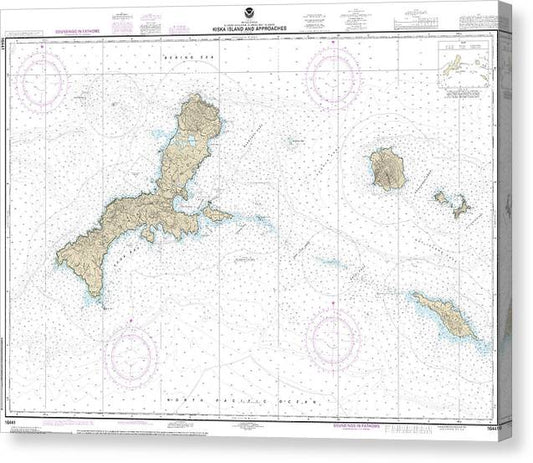 Nautical Chart-16441 Kiska Island-Approaches Canvas Print
