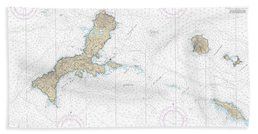 Nautical Chart-16441 Kiska Island-approaches - Beach Towel