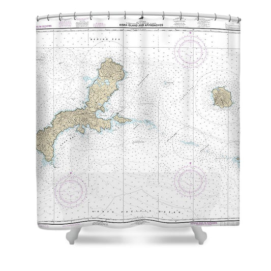Nautical Chart 16441 Kiska Island Approaches Shower Curtain