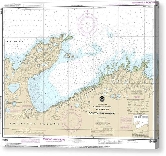 Nautical Chart-16446 Constantine Harbor, Amchitka Island Canvas Print