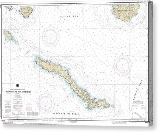 Nautical Chart-16450 Amchitka Island-Approaches Canvas Print