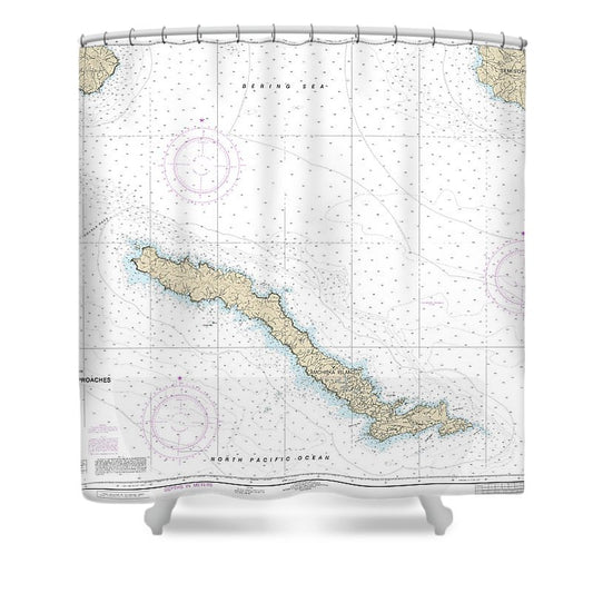 Nautical Chart 16450 Amchitka Island Approaches Shower Curtain
