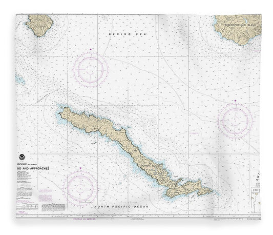 Nautical Chart 16450 Amchitka Island Approaches Blanket