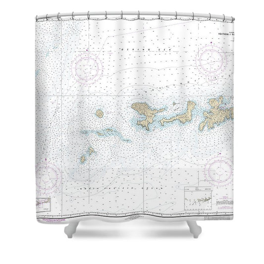 Nautical Chart 16460 Igitkin Ls Semisopochnoi Island Shower Curtain