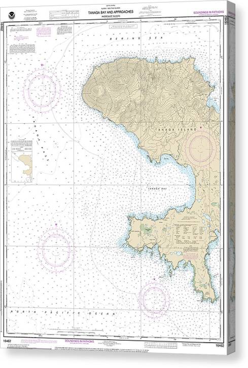 Nautical Chart-16462 Andrenof Islands Tanga Bay-Approaches Canvas Print