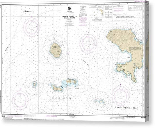 Nautical Chart-16465 Tanaga Island-Unalga Island Canvas Print