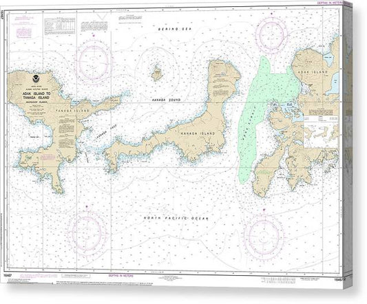Nautical Chart-16467 Adak Island-Tanaga Island Canvas Print