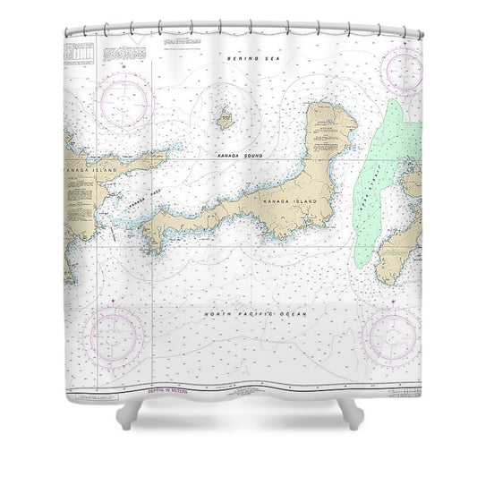 Nautical Chart 16467 Adak Island Tanaga Island Shower Curtain