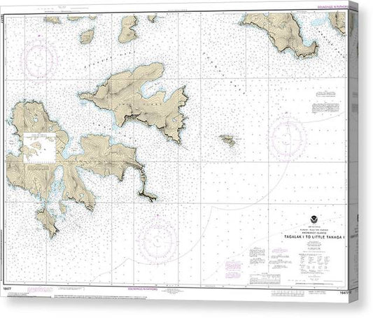 Nautical Chart-16477 Tagalak Island-Little Tanaga L Canvas Print