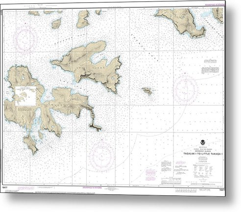 A beuatiful Metal Print of the Nautical Chart-16477 Tagalak Island-Little Tanaga L - Metal Print by SeaKoast.  100% Guarenteed!