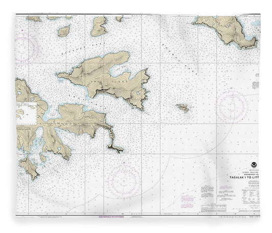 Nautical Chart 16477 Tagalak Island Little Tanaga L Blanket