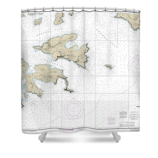 Nautical Chart 16477 Tagalak Island Little Tanaga L Shower Curtain