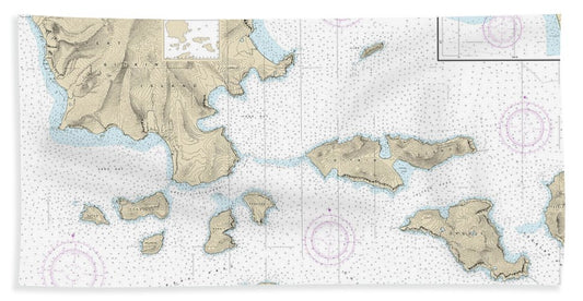 Nautical Chart-16478 Tagalak Island-great Sitkin Island, Sand Bay-northeast Cove - Bath Towel