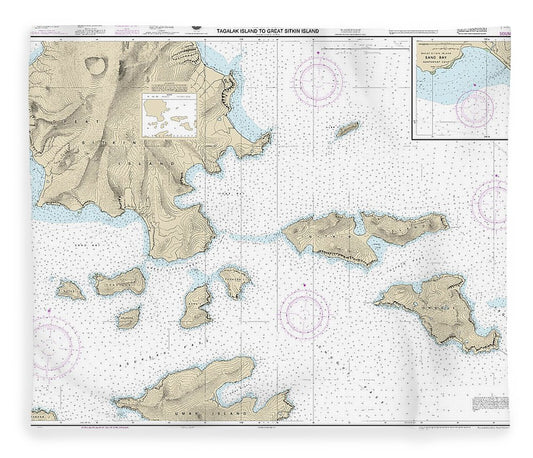 Nautical Chart 16478 Tagalak Island Great Sitkin Island, Sand Bay Northeast Cove Blanket