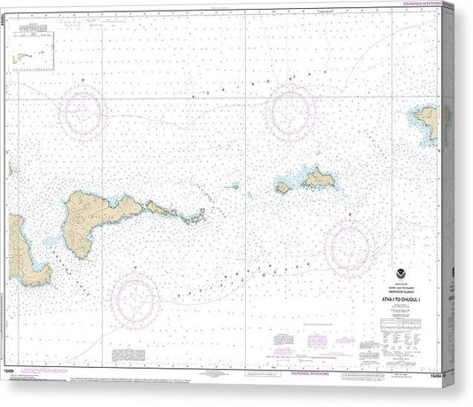 Nautical Chart-16484 Atka Island-Chugul Island Atka Island Canvas Print