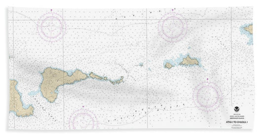 Nautical Chart-16484 Atka Island-chugul Island Atka Island - Bath Towel