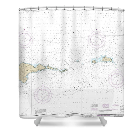 Nautical Chart 16484 Atka Island Chugul Island Atka Island Shower Curtain