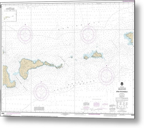 A beuatiful Metal Print of the Nautical Chart-16484 Atka Island-Chugul Island Atka Island - Metal Print by SeaKoast.  100% Guarenteed!