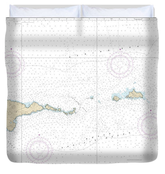 Nautical Chart 16484 Atka Island Chugul Island Atka Island Duvet Cover