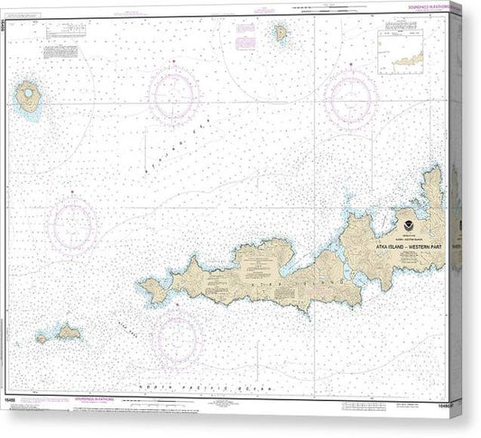Nautical Chart-16486 Atka Island, Western Part Canvas Print
