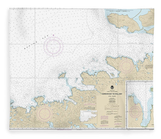 Nautical Chart 16487 Korovin Bay Wall Bay Atka Island, Martin Harbor Blanket