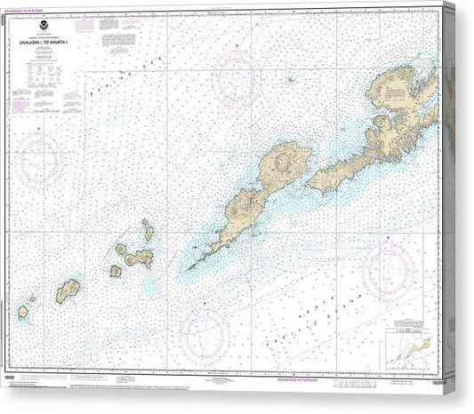 Nautical Chart-16500 Unalaska L-Amukta L Canvas Print