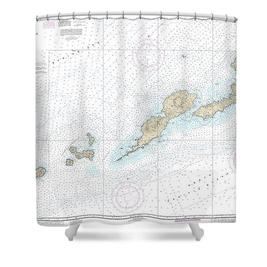 Nautical Chart 16500 Unalaska L Amukta L Shower Curtain