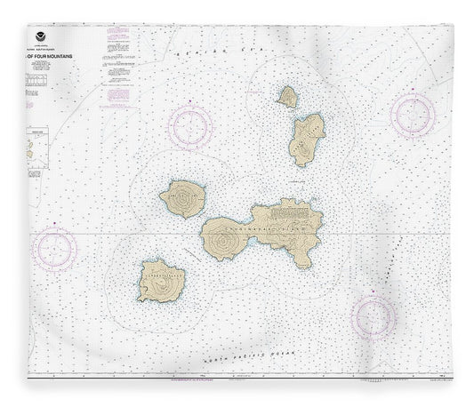 Nautical Chart 16501 Islands Four Mountains Blanket