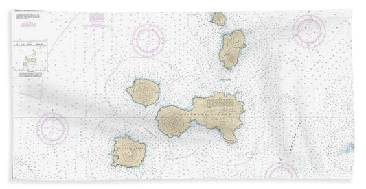 Nautical Chart-16501 Islands-four Mountains - Bath Towel