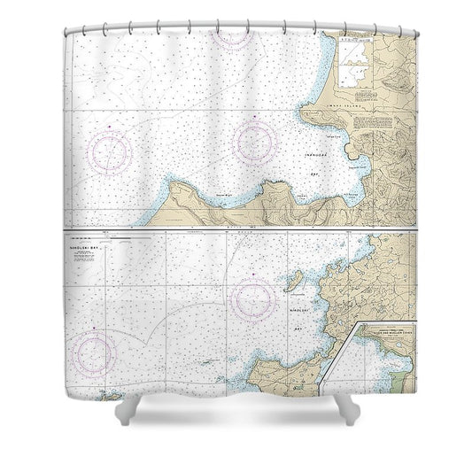 Nautical Chart 16511 Inanudak Bay Nikolski Bay, Umnak L, River Mueller Coves Shower Curtain