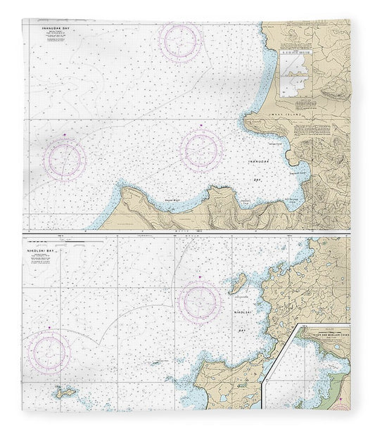 Nautical Chart 16511 Inanudak Bay Nikolski Bay, Umnak L, River Mueller Coves Blanket