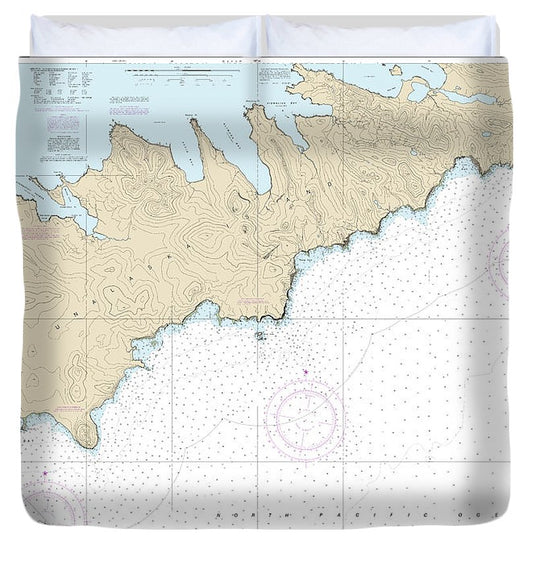 Nautical Chart 16514 Kulikak Bay Surveyor Bay Duvet Cover