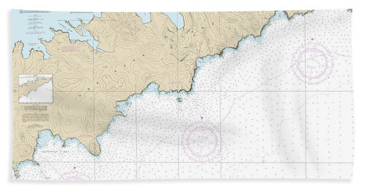 Nautical Chart-16514 Kulikak Bay-surveyor Bay - Beach Towel