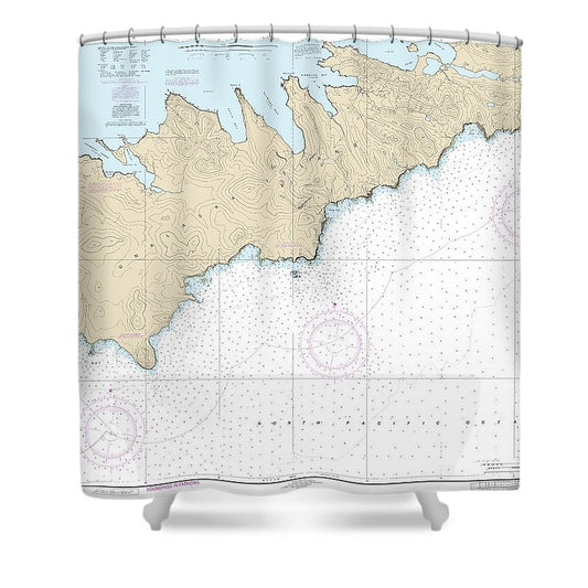 Nautical Chart 16514 Kulikak Bay Surveyor Bay Shower Curtain