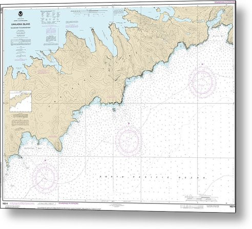 A beuatiful Metal Print of the Nautical Chart-16514 Kulikak Bay-Surveyor Bay - Metal Print by SeaKoast.  100% Guarenteed!